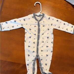 Ralph Lauren White and Blue Baby Boy Footie outfit